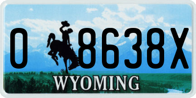 WY license plate 08638X