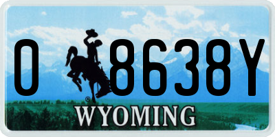 WY license plate 08638Y