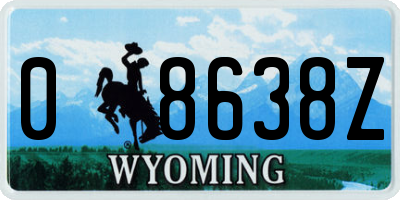 WY license plate 08638Z