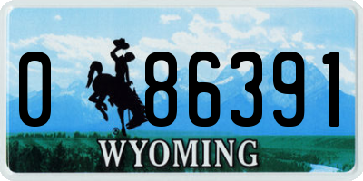 WY license plate 086391