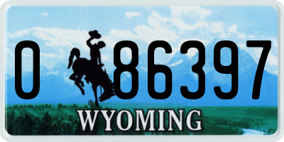 WY license plate 086397