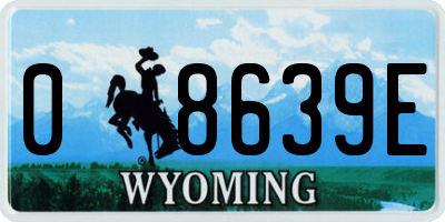 WY license plate 08639E