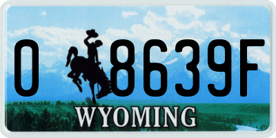 WY license plate 08639F