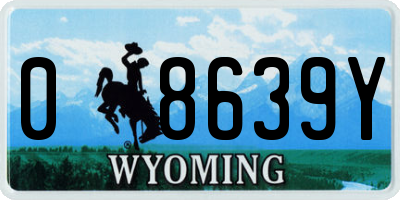WY license plate 08639Y