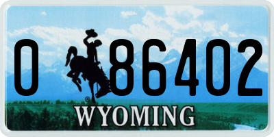 WY license plate 086402