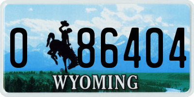 WY license plate 086404