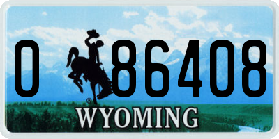 WY license plate 086408
