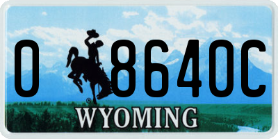 WY license plate 08640C