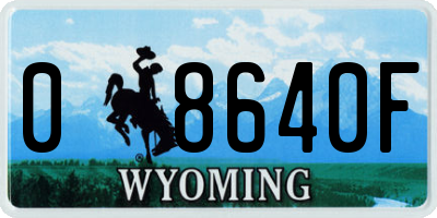 WY license plate 08640F
