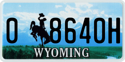 WY license plate 08640H