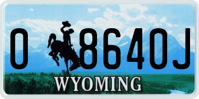 WY license plate 08640J