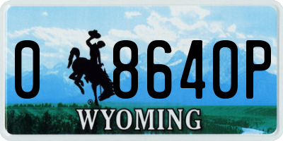 WY license plate 08640P