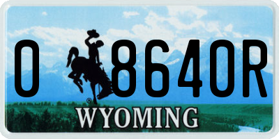 WY license plate 08640R