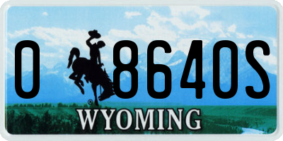 WY license plate 08640S