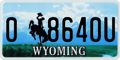WY license plate 08640U