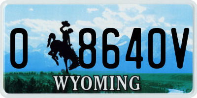 WY license plate 08640V