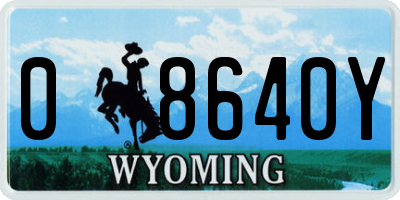 WY license plate 08640Y