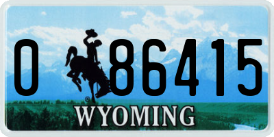 WY license plate 086415