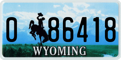 WY license plate 086418