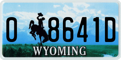 WY license plate 08641D