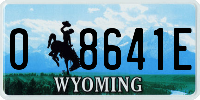 WY license plate 08641E