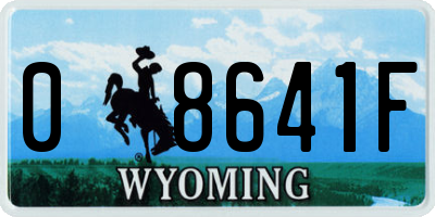 WY license plate 08641F