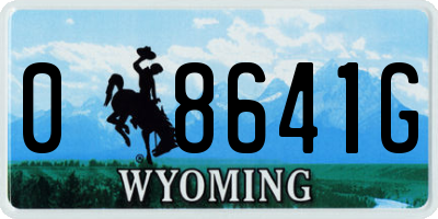 WY license plate 08641G