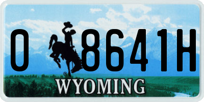 WY license plate 08641H
