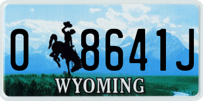 WY license plate 08641J
