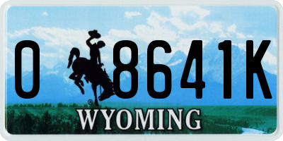 WY license plate 08641K