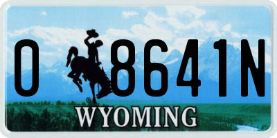WY license plate 08641N