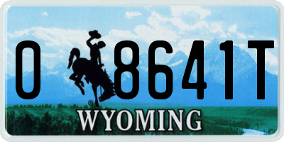 WY license plate 08641T