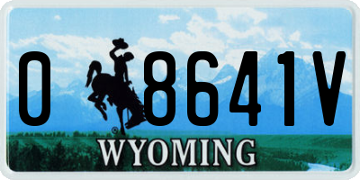 WY license plate 08641V