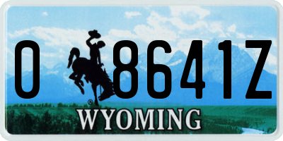 WY license plate 08641Z