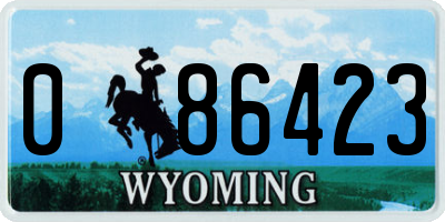 WY license plate 086423