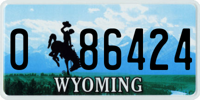 WY license plate 086424