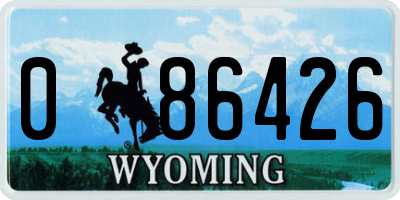 WY license plate 086426