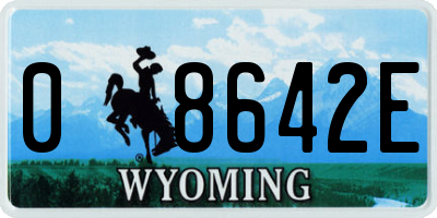 WY license plate 08642E