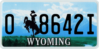 WY license plate 08642I