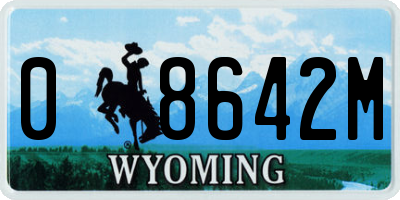 WY license plate 08642M