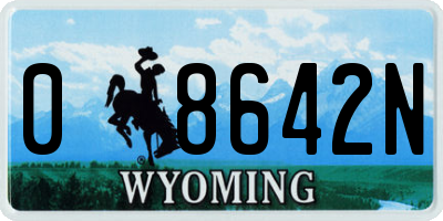 WY license plate 08642N