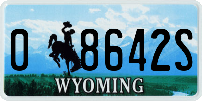 WY license plate 08642S