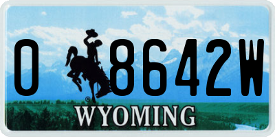 WY license plate 08642W