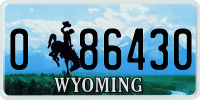 WY license plate 086430