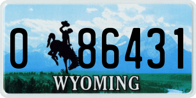 WY license plate 086431
