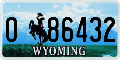 WY license plate 086432