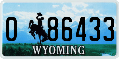 WY license plate 086433