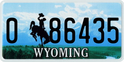WY license plate 086435