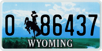 WY license plate 086437