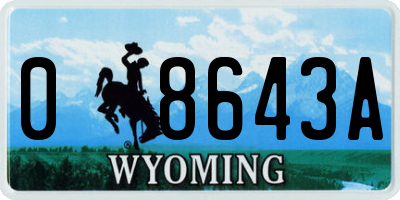 WY license plate 08643A